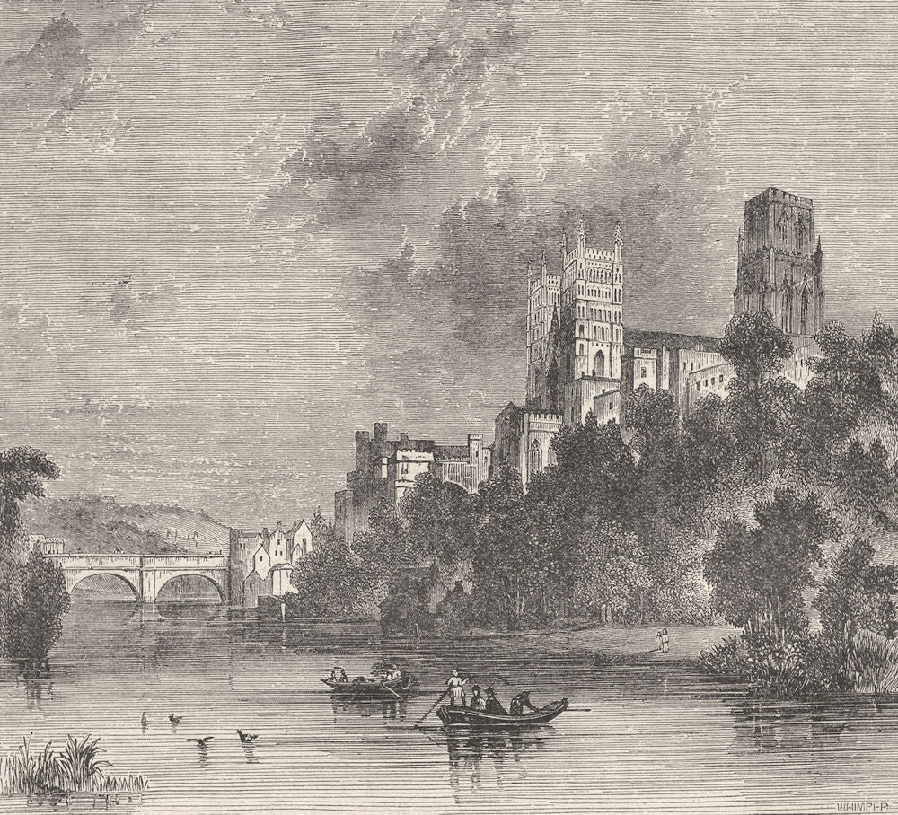 DURHAM. Cathedral south-west 1898 old antique vintage print picture